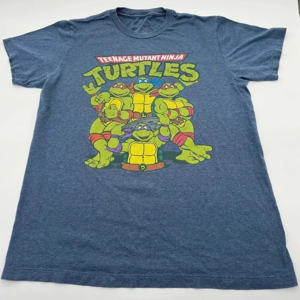 Teenage Mutant Ninja Turtles Mens‎ T-Shirt Small Graphic Blue Short Sleeve